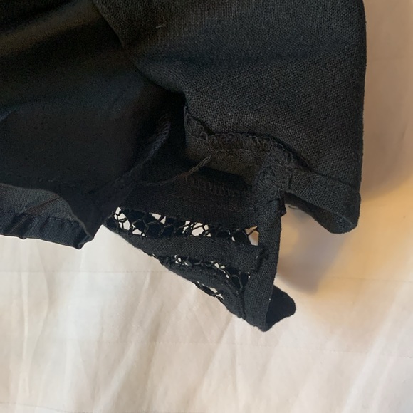 COPY - Fusion black linen boxy lined jacket w wide lace trim EUC - Picture 7 of 7